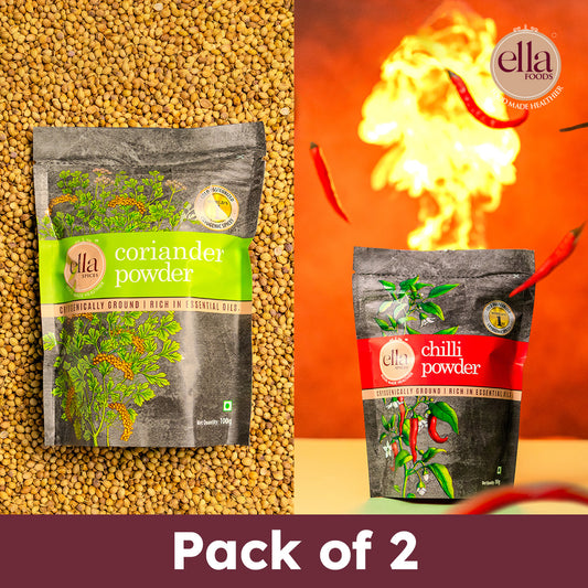 Coriander Powder and Chilli Powder Combo - Pack of 2 - 100g Each