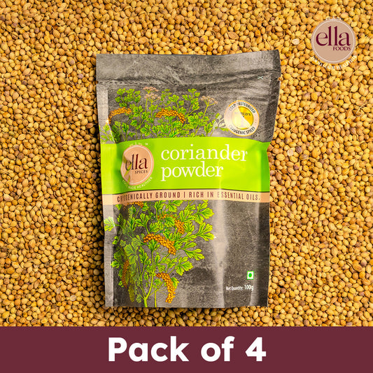 Coriander or Dhaniya Powder - Pack of 4 - 100g Each