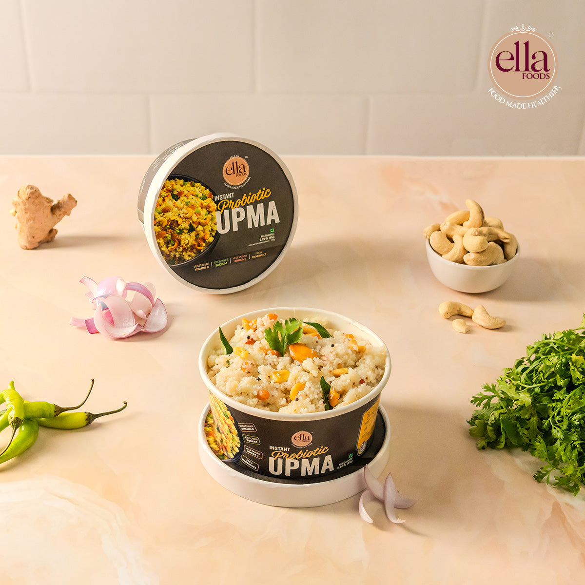 Probiotic Upma - Ready to Eat | Added Pre & Probiotics | 65 g  | 2X flavour, Aroma and Nutrition