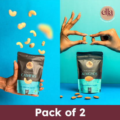 Salted Cashews & Salted Almonds Combo - Pack of 2 - 100g Each