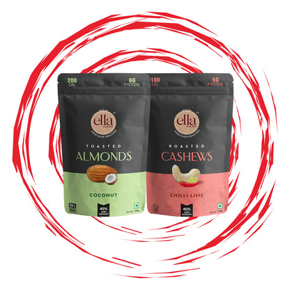 Coconut Toasted Almonds & Chilli Lime Cashews Combo - Pack of 2 - 100g Each