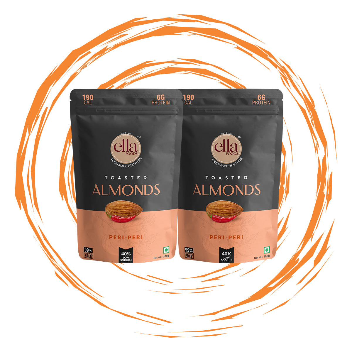 Peri Peri Almonds - Pack of 2 - 100g Each