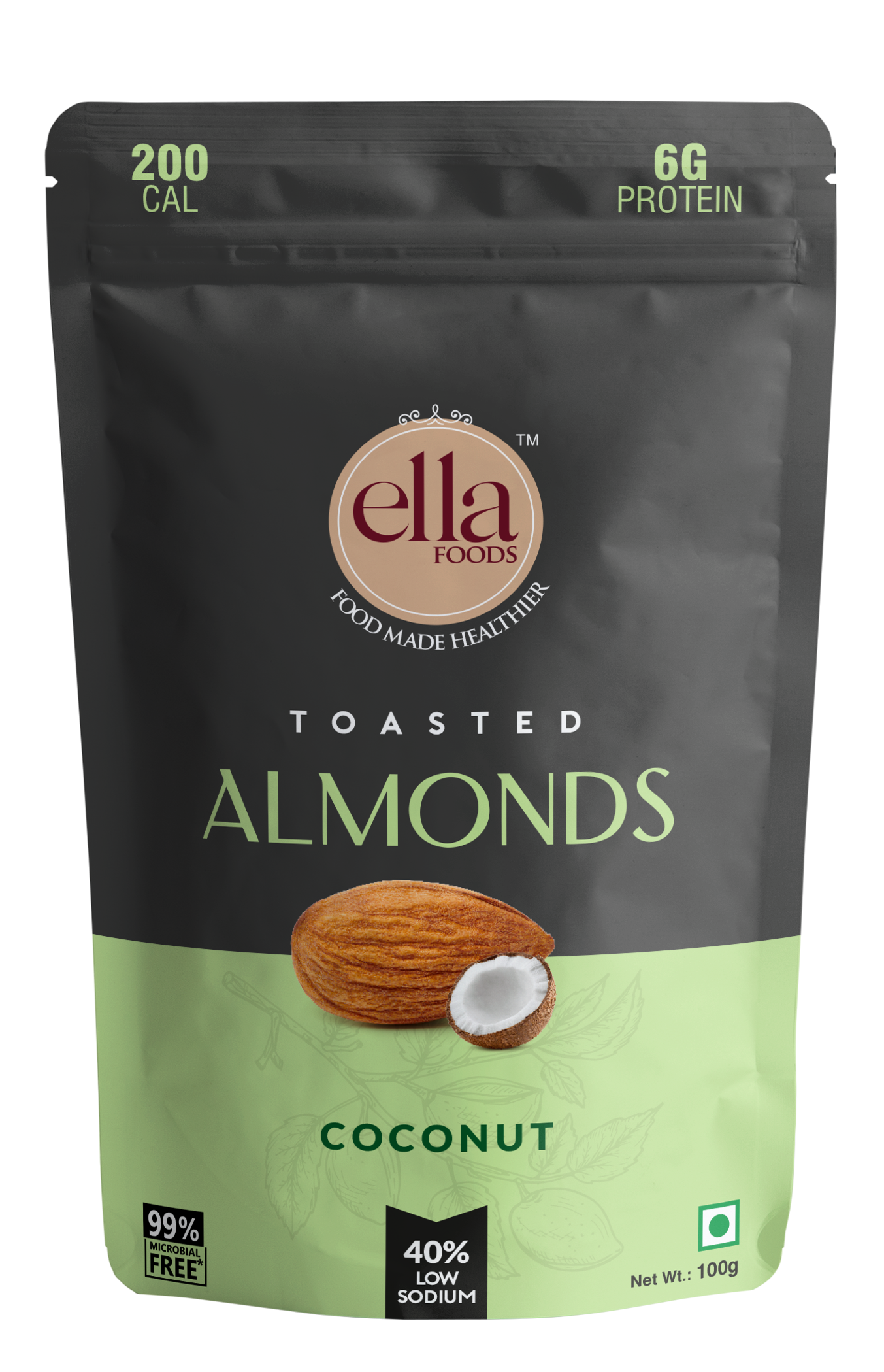 Healthy Nuts Combo - Salted Almond, Salted Cashews, Chilli Lime Cashews, Peri-Peri Almonds & Coconut Toasted Almonds |100g each | Pack of 5