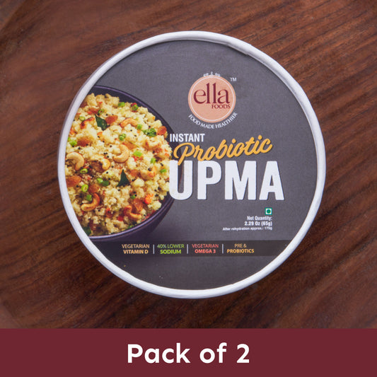Ready to Eat Instant Probiotic Upma - Pack of 2 (65g x 2)